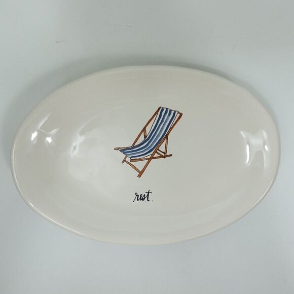 Rae Dunn Artisan Collection By Magenta Beach Chair Rest Small Oval Dish - Picture 1 of 4
